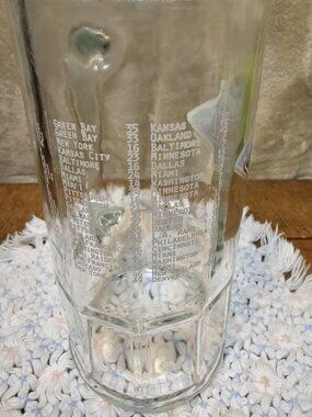 NFL Super Bowl XXII  Glass Beer Mug Tankard Football Fisher Nut Promo 1988